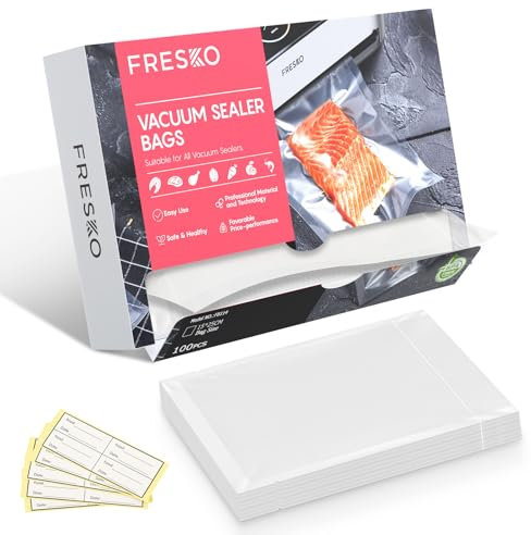 FRESKO Vacuum Sealer Bags 15x25cm 100 Count,Textured Vacuum Food Sealer Bag,Thick Embossed PreCut Bags | BPA Free | for Sous Vide Cooking and Food Storage Withstands Freezing, Boiling and Microwaving