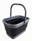 SAMMART 12L Collapsible Rectangular Handy Basket/Bucket (Grey/Black)