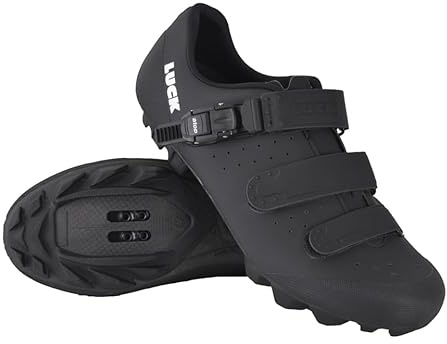 LUCK Zapatillas MTB Cronos | Zapatillas de Ciclismo para Hombre y Mujer | Zapatos Bicicleta Montaña | Suela de Carbono | Cierre Milimétrico (42, Negro)