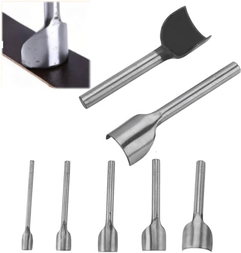 Tissting Leder Halbrundschneider, Premium A3-Stahl Punch Cutter mit 7 Größen 10-40mm für Lederverarbeitung DIY Gürtel Geldbörse Heimwerker Werkzeuge | 7 Größen 10 – 40 mm Stahl, widerstandsfähig, präziser Schnitt, Leder, Filz