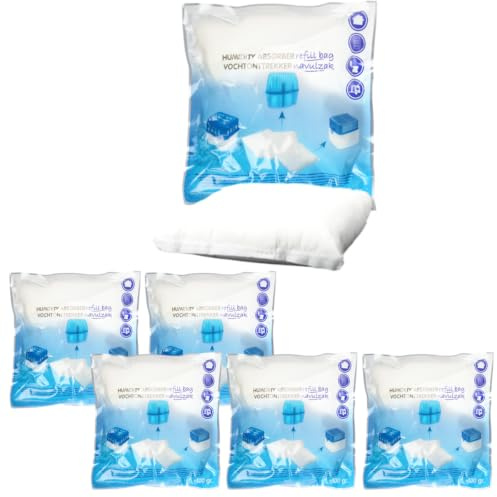6x Luftentfeuchter Nachfüllpack 400g Raumentfeuchter universelle Feuchtigkeits-Stopper Granulat - Beutel (6x Nachfüllpack 400g)
