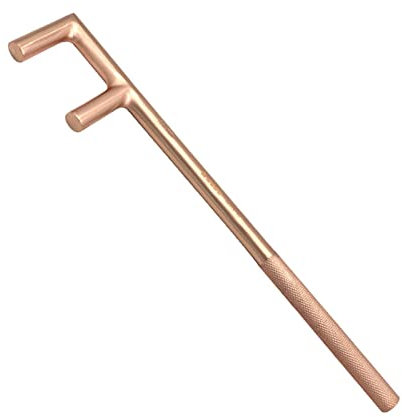 WEDO Funkelfreier Ventilgriffschlüssel F-Typ mit Prägegriff, Funkenfreier Sicherheitsschlüssel, Berylliumbronze, DIN-Standard, BAM- und FM-Zertifikat, 3,8 cm, 40 mm Breite