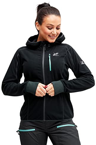 RevolutionRace Trekker Hoodie für Damen, perfekt für Wanderungen und Outdoor-Abenteuer, Black, M