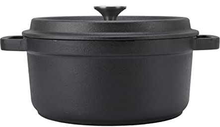 Grande Pentola per Stufato a Fondo Piatto Non Rivestita Dutch Oven, Pentola in Ghisa per Stufato di Zuppa 24 Cm Dutch Ovens Pentole e Padelle