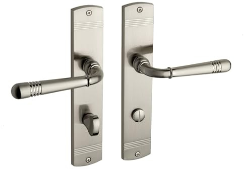Beschläge Hamburg Türbeschlag EMILY ART 70-09Z MMN WC – Türklinke in matt vernickelt, 90 mm WC/Bad Verriegelung, Drückergarnitur für Innentüren – NUR für ÖNORM/ÖSTERREICH
