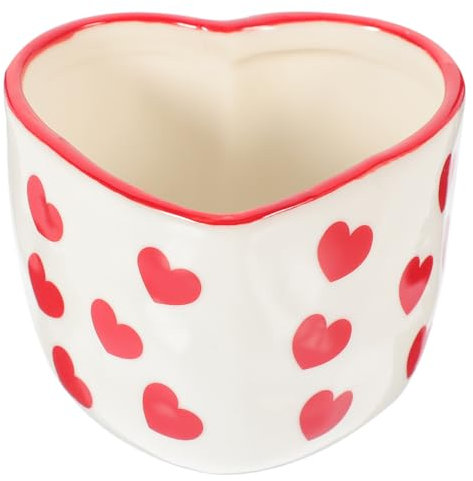 MAGICLULU Unique Heart Shape Candle Cup Ceramic Candlestick Holder Romantic Table Decor for Banquets