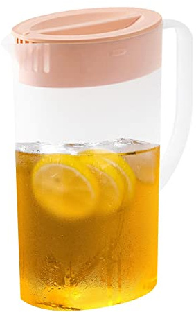 Saftkanne, 1.5L/2 L Fassungsvermögen, Saft Wasser Eistee Kanne Behälter Kühlschrankkrug Multifunktionsbox Mit Deckel Für Kalte Getränke Wie Saft, Eistee, Wasserkaraffe Aus Kunststoff, Kühlschrankkrug
