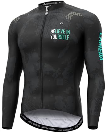 LAMEDA Radtrikot Herren Damen Langarm Atmungsaktiv Schnell Trocknen Elastische Funktionsshirt Fahrradtrikot T-Shirt für Radsport Fitness Outdoor Sport