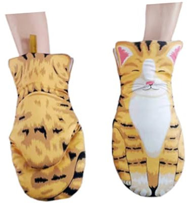 Cabilock Guanti Da Forno in Cotone Resistenti Al Calore Stile Gatto Simpatico Unisex Copri Forno Professionale Per Microonde e Cucina Per Panifici e Amanti Della Pasticceria