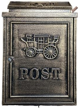 LIZHAYG Cassetta Posta Cassetta Postale Villa Cassetta Postale Inglese Antica Antipioggia Cassetta Postale Esterna Cassetta Postale Creativa Posta in Arrivo(Carriage Spot)