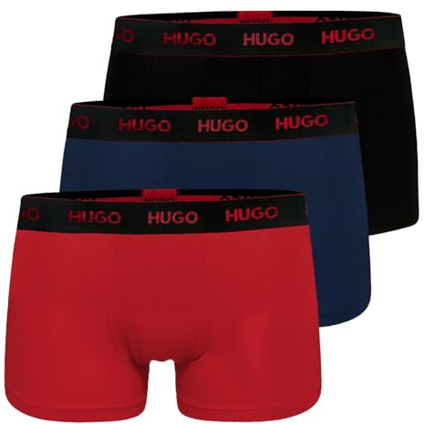 HUGO Trunk Triplet Pack för män, trepack boxershorts av stretchbomull, Open Miscellaneous, M