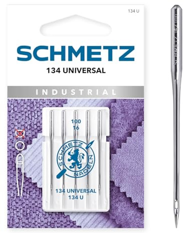 SCHMETZ | 134 Universal | 80/12 | 5 Nähmaschinennadeln | 134 U | mit 2 mm Rundkolben für Schnellnäher mit Nadelsystem 134, 134R, DPx5, 135X5 oder SY 1955