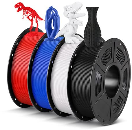 ANYCUBIC PLA Filament 1.75mm 4KG, 3D Drucker Filament, Filament-3D-Druckmaterialien Intelligente Identifikation Schwarz Weiß Blau Rot