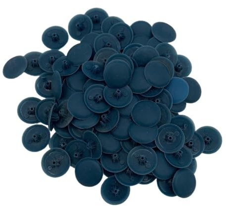 Bifix™ MILL BLUE Screw Pozi Phillips Cover Caps Snap On 6-8g Pz2 Ph2 Push Fix Screws - Pack of 100