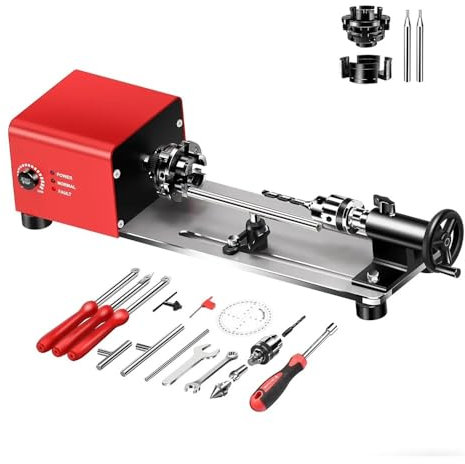 Mini-Holzdrehmaschine, 24 VDC, 96 W Leistung, kleine Drehmaschine mit Holzwerkzeug-Sets