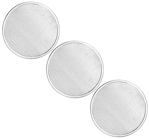 Zerodeko 3piezas Rejillas de Aluminio para Pizza Bandejas Redondas Multifunción para Hornear Pizza Doméstica y Almacenamiento