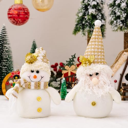 ACAREY Weihnachtsdeko Wichtel, 2 Stück Weihnachten Deko Schneemann Wichtel, Plüsch Weihnachtsmann Figuren Weihnachtswichtel für Weihnachtsdeko Innen, Adventsgesteck Weinachts Baum Tishch Deko