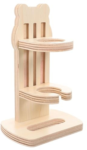 VICASKY Bamboo Waterer Holder Leak-proof Adjustable Bottle Rack for Small Animals Hamsters Suitable for Cage Placement and Pet House Decoration
