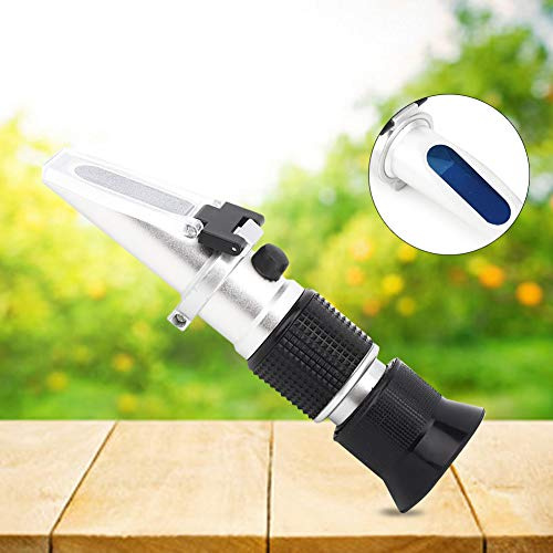 CHICIRIS Réfractomètre Testeur de Concentration Brix Mesure Précise de 0 à 90% pour Tester le Sucre Liquide, Matériau en Aluminium pour une Utilisation et un Transport Faciles pour la Plupart des