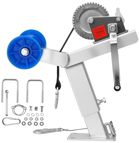 Support de treuil pour remorque de bateau avec système de rouleau et cliquet pour chargement sécurisé des bateaux à moteur, bateaux de pêche, bateaux de vitesse