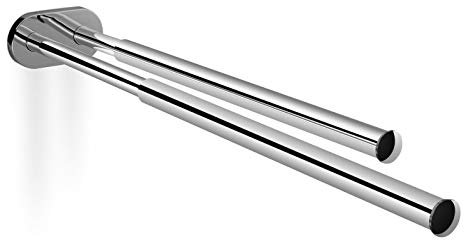 2 Pezzi Portasciugamani Estensibili di Design Barra per Asciugamani Estraibile | Portasciugamani da Muro cromati lucidi