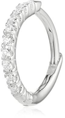Thomas Sabo Damen Ohrringe Einzel Creole Weiße Steine Silber 925 Sterling Silber CR658-051-14