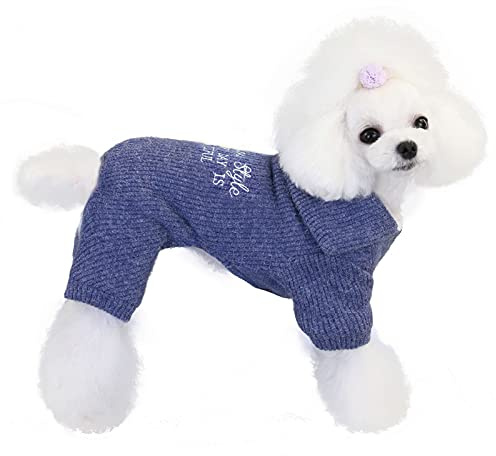 Hundepullover Hundekleidung Fleece Hund Wollpullover Winter Warmes Sweatshirt 4 Beine Overall Einfacher Fleece Pullover für Kleine Hunde Katze