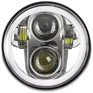 LED Scheinwerfer 5,75 Zoll kompatibel mit Harley Hauptscheinwerfer M18 Chrom