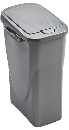 eacommerce - Pattumiera per raccolta differenziata Componibile in Plastica | Sistema di Aggancio Facilitato | Ideale per Casa e Giardino | Antracite 25 Litri