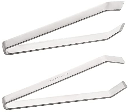 Fish Bone Tweezers, Stainless Steel Flat and Slant Tweezers Pliers Remover Tool for Kitchen Salmon Trout(2Pcs)