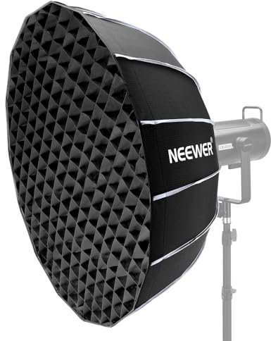 NEEWER 33.5/85cm Softbox Parabolic Hexadecagon, Quick Setup/Fold Like Umbrella with Bowens Mount, Metal Beauty Dish/Diffusers/Grid/Bag for CB200B CB60 MS60B MS60C Compatible with Aputure Godox, NS85U