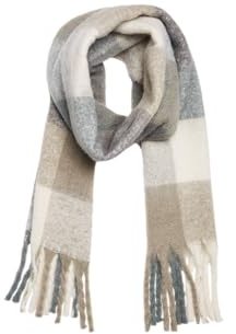 VERO MODA VMIVY League Scarf GA NOOS - Bufanda de color verde bálsamo, detalles: abedul, roble y asfalto, talla única, Balsam Green/Detail:BIRCH/LAUREL OAK/ASPHALT, Talla única