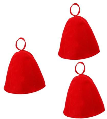 minkissy 3pcs Men Sauna Cap Breathable Felt Hat Shower Accessories Comfortable Bath Hair Hat