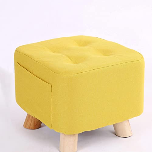 Fußhocker, Ottomane, Leinen, Schuhwechselhocker, klein, quadratisch, Fußhocker für Wohnzimmer und Schlafzimmer, Fußhocker mit Stauraum, Ottomane für Heimdekoration