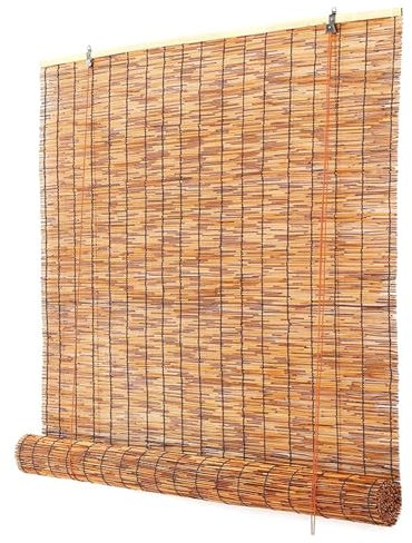 Bambusrollo Aussenbereich Outdoor Vorhang Wetterfest Retro Bambus Rollo Jalousien Innen Senkrechtmarkise Außen Jalousine Garten Sonnenschutz Balkon Raffrollo Rollos Seitenzug Blind Screen Fenster(Size