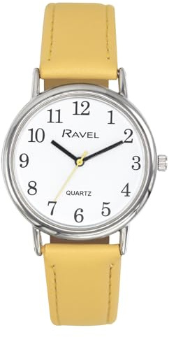 Ravel - Women's Pastel Coloured Everyday Watch (36mm case) - Analogue Quartz - R0137.09.1 - Lemon/Silver Tone