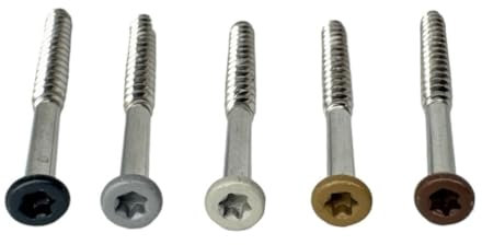 Ceta Terrassenschraube mit lackiertem Kopf für Verbunddielen, farblich abgestimmte Schraube, farbige Schraube, 4,2 x 55 mm, Edelstahl, farbkodierte Schraube, 5 Farben, 50 Stück (Schwarz (RAL9005))