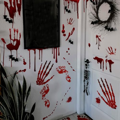 Wandtattooblutige Hände Füße Wohnzimmer Schlafzimmer Küche，Kinderzimmer Wanddeko，Deko Wandsticker Wandaufkleber Wall Stickers Decoration Self-Adhesive