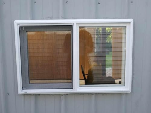 Extra breites kleines Kellerfenster für Badezimmer, Küche, Garage, Schuppen, Fenster, 40 x 40 cm, horizontales Schieben mit Bildschirmglas und Schloss, 120, 110, 100, 90, 80, 70, 60, 50 cm