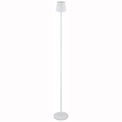 Stehlampe Außenleuchte dimmbar LED Stehleuchte Akku USB Gartenleuchte, Metall Kunststoff weiß opal, 3W 130Lm warmweiß, DxH 16x120 cm