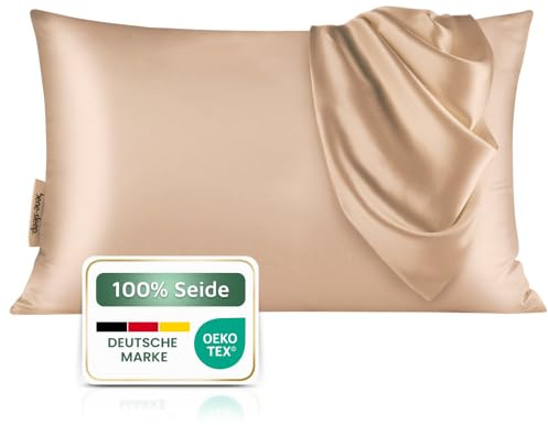 bene-sleep® Premium Seidenkissenbezug – 100 % Maulbeerseide 22 Momme | Verstärkte Nähte | Oeko-TEX Zertifiziert* | Anti-Frizz & Faltenreduzierung | hypoallergen & hautfreundlich (Rose Gold, 40x80 cm)