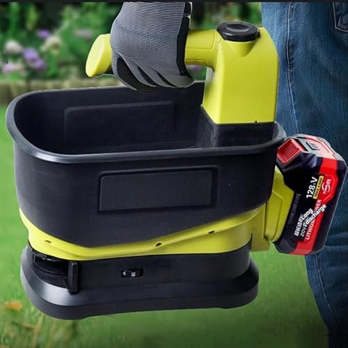 Esparcidor De Semillas De Césped Portátil: Ancho De Dispersión Ajustable + Caudal Variable, Esparcidor De Fertilizante Inalámbrico + 2 Baterías De 4,0 Ah