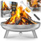 KESSER® Cuenco para fuegos de acero de 2,5 mm de grosor | Cesta de fuego de acero de aleación de 60 cm de diámetro | barril de fuego de 42 cm, gancho de fuego de hierro fundido, drenaje de agua y 2