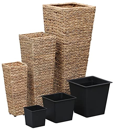 Eleganz Macetero de jacinto de agua con marco de acero, duradero y natural para jardín y balcón, ideal para los amantes de las plantas