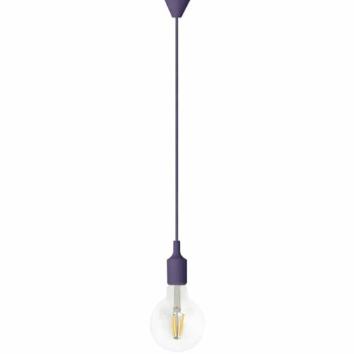 Kit colgante de silicona E27, color violeta, diseño moderno, ideal para lámparas decorativas en interiores.