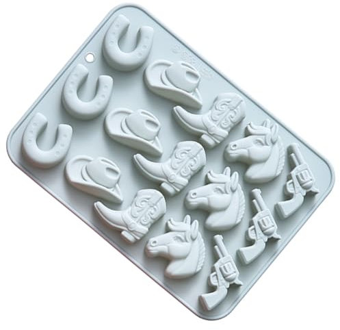 amangul Kreative wiederverwendbare Silikonformen, Kuchendekorationswerkzeug, Pferde-Motiv, Silikon-Backformen für Küche, Backen (blau)