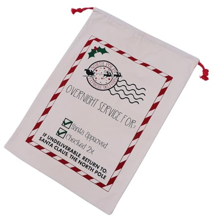 MOTHNUR Weihnachtlicher Baumwoll Geschenkesack mit Zugband Nachhaltiger Geschenkbeutel Vielseitig für Süßigkeiten Schmuck Münzen Dekorativ und Platzsparend für Weihnachtsfeiern