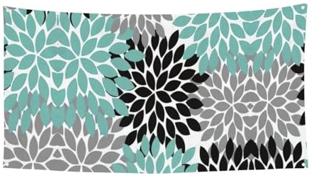 Bannière imprimée de fleurs de dahlia sur une face pour les décorations festives d'anniversaire, de mariage, de vacances