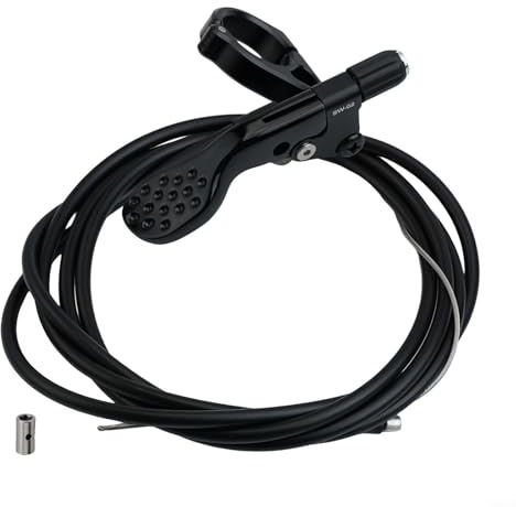 babominimer Palanca remota de aleación de aluminio para tija de sillín con abrazadera de 22 mm, enrutamiento de cable interno y externo, acabado anodizado antideslizante, compatible con telescópica
