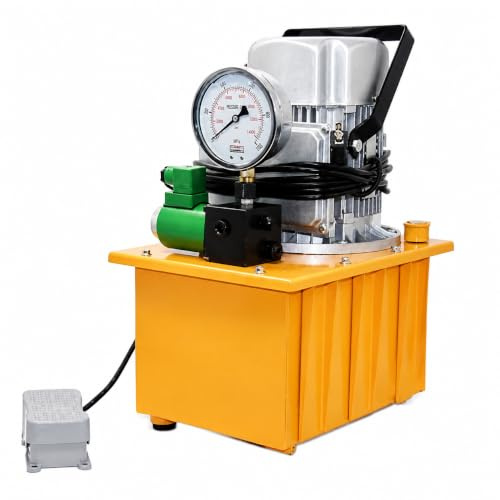Elektrische Hydraulikpumpe 220V 750W 7L Tank Stahl Elektrohydraulikaggregat | 1400U/min 725-10000PSI Elektrohydraulische Pumpe mit Pedalsteuerung für präzise Hydraulikleistung in Werkstatt und Industrie